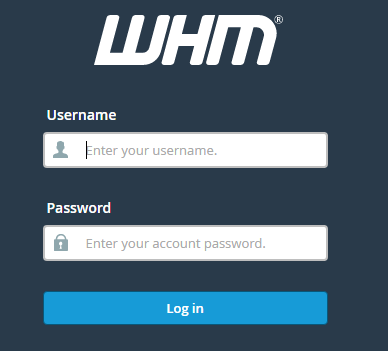 Login to WHM to Disable Roundcube webmail