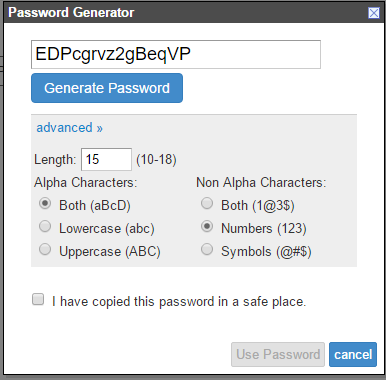 WHM Password Generator