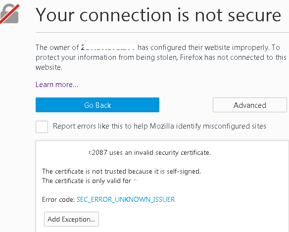 Your Connection is not Secure