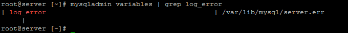 mysql error log file location on linux Server