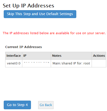 setup IP address WHM