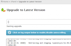cPanel upgrade going on