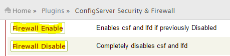 Enable and Disable CSF and LFD