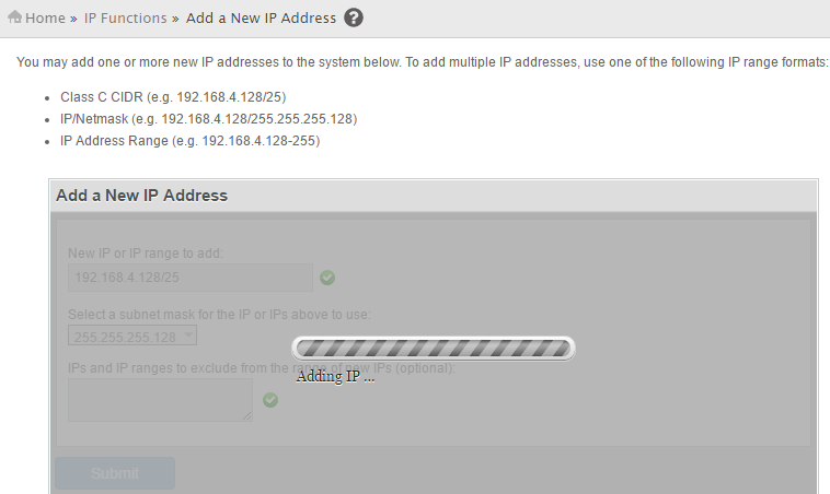 Add new IP address WHM
