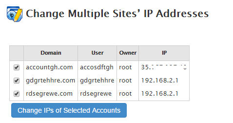 Change IP address multiple websites