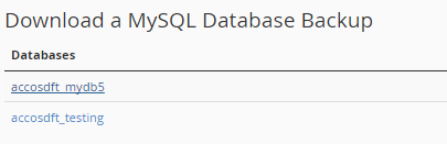 Download mySQL database backup